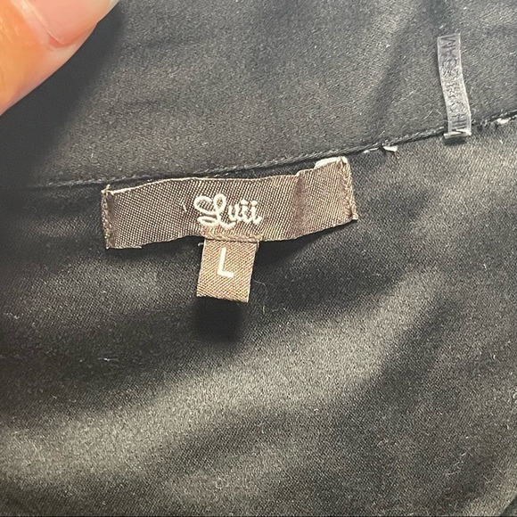 Luii Black Cotton Studded Moto Jacket/Shirt - Picture 7 of 8